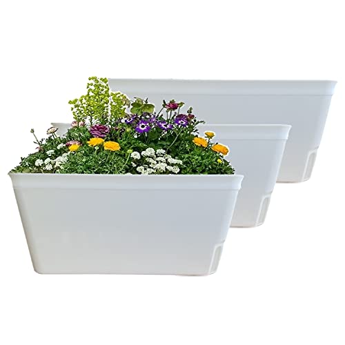 Olly & Rose Lazy Planters Selbstbewässernder Pflanztopf, matt, weiß, 3 Stück von Olly & Rose