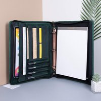 2/3/4R Ordner Crazy Horse Leder Portfolio, Personalisierter Dokumenten Organizer Mit Reißverschluss, A4 Notizblock Für Männer, Geschenk Ihn von OneManOneBag