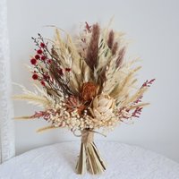 Pampas Gras Bouquet Konservierte Blumen Getrocknete Bouquet, Wohnkultur, Palm Speer, Natürliche Blume Blumenarrangement, Kleines Mittelstück von FineSnow