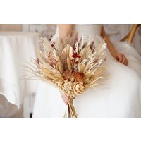 Pampas Gras Bouquet Konservierte Blumen Getrocknete Bouquet, Wohnkultur, Palm Speer, Natürliche Blume Blumenarrangement, Kleines Mittelstück von FineSnow