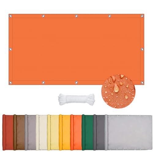 ONESHLEE Sonnensegel 1.5 x 2m Sonnensegel Wasserdicht Rechteckig, Sonnenschutz Terrasse, Uv Schutz Hitzeschutz Ohne Bohren, Sonnensegel Rechteckig Mit Ösen Und Seil Für Pergola (Orange, 1.5 * 2m) von Oneshlee