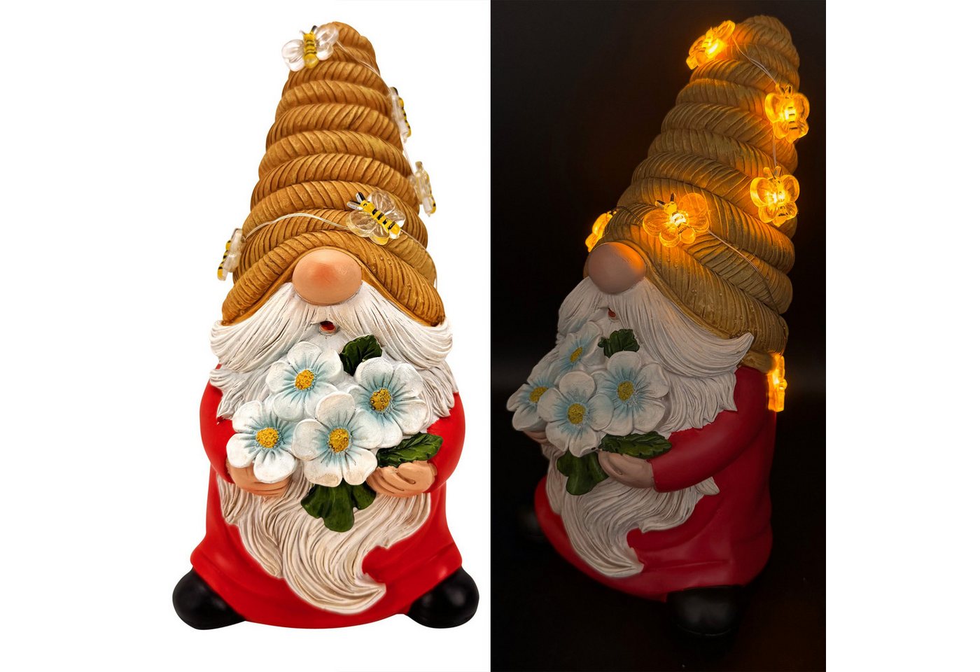 Online-Fuchs Gartenzwerg - Gartenfiguren mit Bienen und LED-Beleuchtung für außen, mit Batterien inkl. Timerfunktion - 23 cm groß - wetterfest Online-Fuchs Gartenzwerg - Gartenfiguren mit Bienen und LED-Beleuchtung für außen, mit Batterien inkl. Timerfunktion - 23 cm groß - wetterfest von Online-Fuchs