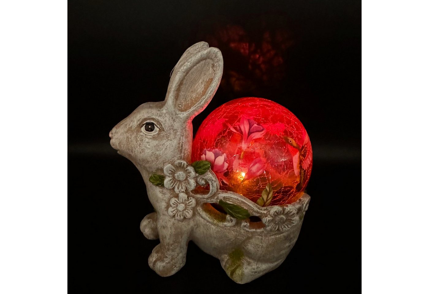 Online-Fuchs LED Gartenleuchte - Gartenfigur Hase mit Solarkugel in Bruchglasoptik für außen, Warmweiße LED, Solarleuchten Tiere Online-Fuchs LED Gartenleuchte - Gartenfigur Hase mit Solarkugel in Bruchglasoptik für außen, Warmweiße LED, Solarleuchten Tiere von Online-Fuchs