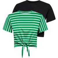 ONLY Kurzarmshirt "ONLMAY LIFE S/S SHORT KNOT TOP BOX 2PACK", (Set, 2 tlg.) von Only