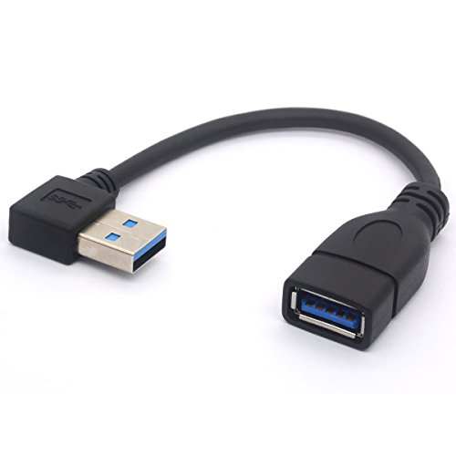 OpenII USB-3.0-Verlängerungskabel, 90 Grad nach links gewinkelt, USB-Typ-A-Stecker auf Buchse, 5 Gbit/s, Verlängerungskabel, 15 cm Right von HTGuoji