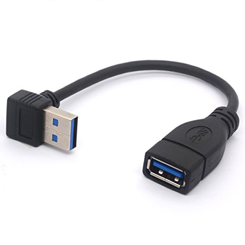 OpenII USB-3.0-Verlängerungskabel, 90 Grad nach links gewinkelt, USB-Typ-A-Stecker auf Buchse, 5 Gbit/s, Verlängerungskabel, 15 cm Up von HTGuoji