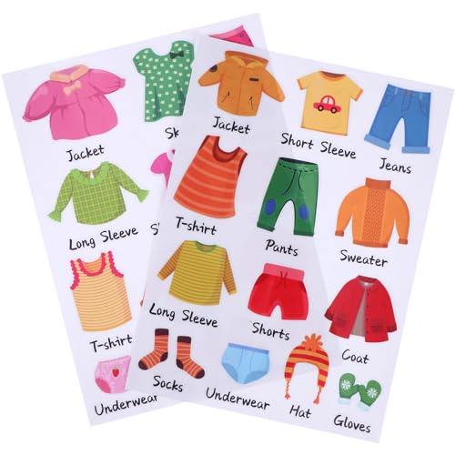 Operitacx 1 Blatt Entfernbare Kommode Kleidungsabziehbilder Kommode Kleidungsetiketten Kinder Schubladen Aufkleber für Kinder Garderobe Schublade Organisieren Home Schlafzimmer Dekoration von Operitacx