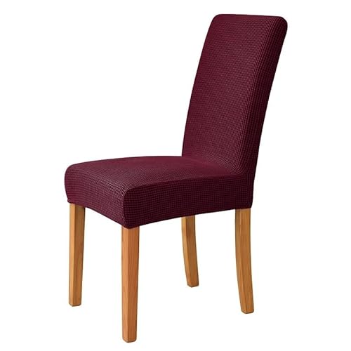Stretch Stuhl Slipcover, waschbar Stuhl Protector, 1/2/4/6 Pieces Jacquard Fabric Chair Cover Universal Size Chair Covers Seat Slipcovers(Color : N, Size : 1 Piece) ( Color : Wine w , Size : 2 Pieces von OqcEha