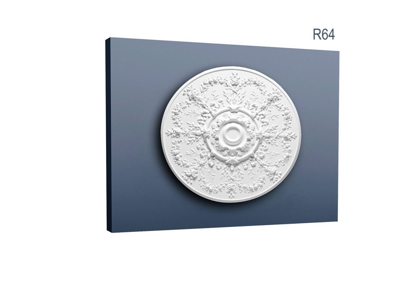 Orac Decor Decken-Rosette R64 (Rosette, 1 St., Deckenrosette, Medallion, Stuckrosette, Deckenelement, Zierelement, Durchmesser 95,2 cm), weiß, vorgrundiert, Stil: Neo-Empire von Orac Decor