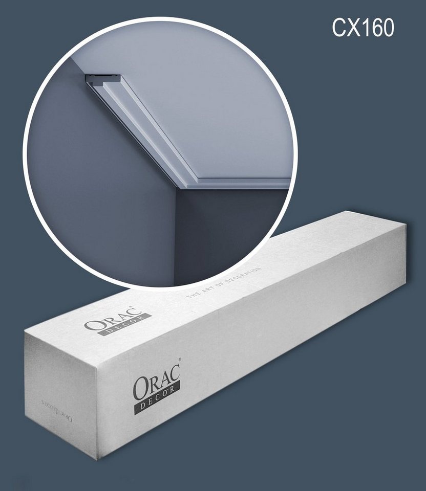 Orac Decor Deckenleiste CX160-box, kleben, Duropolymer®, 32-St., 1 Karton SET mit 32 Leisten Eckleisten Stuckleisten 64 m von Orac Decor