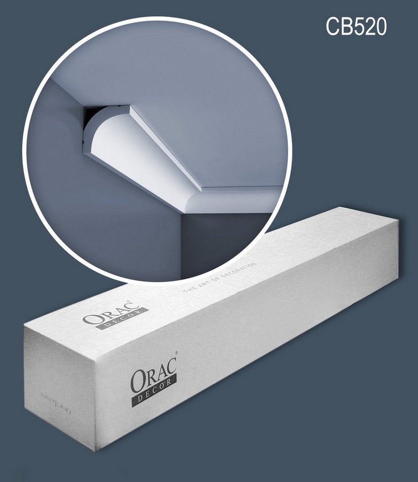 Orac Decor Eckprofil CB520-box (1 Karton Leisten-Set, 60-St., Stuckleisten, Eckleisten, Deckenleisten, Zierleisten, 120 m), weiß, vorgrundiert von Orac Decor