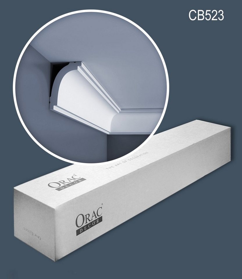 Orac Decor Eckprofil CB523-box (1 Karton Leisten-Set, 33-St., Stuckleisten, Eckleisten, Deckenleisten, Zierleisten, 66 m), weiß, vorgrundiert von Orac Decor