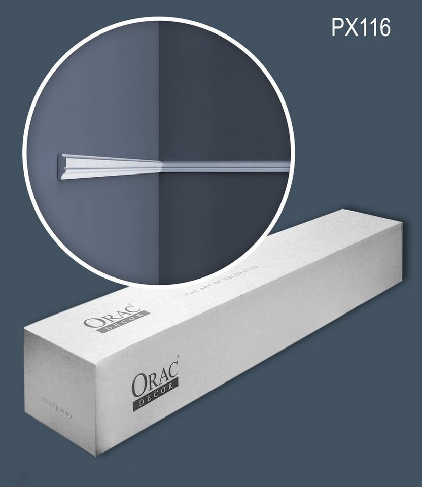 Orac Decor Zierleiste PX116-box, kleben, Duropolymer®, 45-St., 1 Karton SET mit 45 Leisten Wandleisten Stuckleisten 90 m von Orac Decor