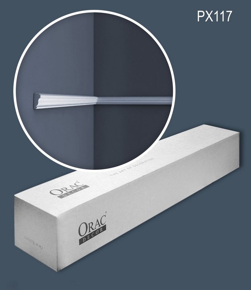 Orac Decor Zierleiste PX117-box, kleben, Duropolymer®, 32-St., 1 Karton SET mit 32 Leisten Wandleisten Stuckleisten 64 m von Orac Decor