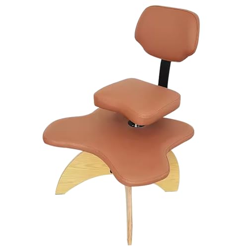 Kniestuhl Meditationsstuhl mit Rückenunterstützung, Querbein -Bürostuhl Holzbein, Ergonomische Schaukelkneischstuhl Kreuzstuhl für Yoga -Computerarbeiter (Color : Orange) von Oracra