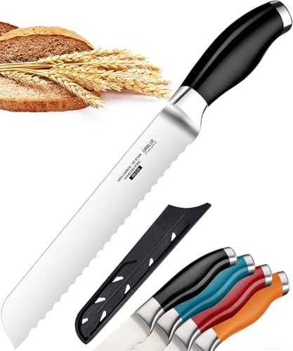 Orblue Brotmesser mit Wellenschliff, Ultrascharfes Edelstahl Küchenmesser, Professionelle Qualität, Ideal zum mühelosen Schneiden von dicken Broten, Bagels, Kuchen - Solingen Messer von Orblue