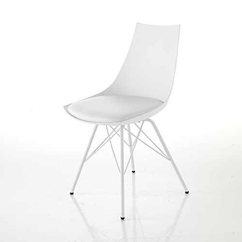 Oresteluchetta Set mit 2 DIDI White Stuhl, Polypropylen Metall, Weiß, H.81 x L.47 x P.53 von Oresteluchetta