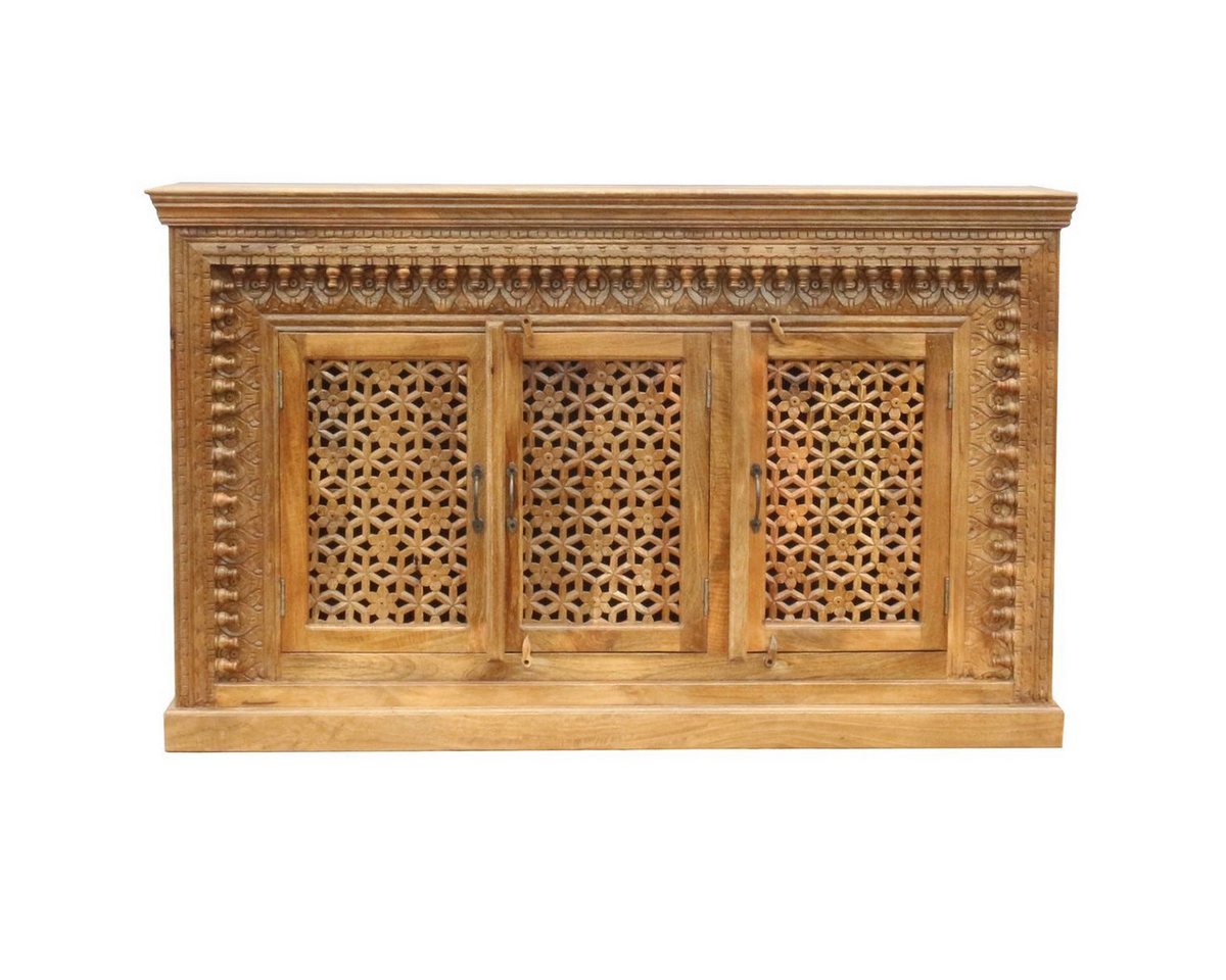 Oriental Galerie Unterschrank Indien Sideboard Santosh Natur 165 cm Anrichte Esszimmer, Kommode Flur, Schuhschrank von Oriental Galerie