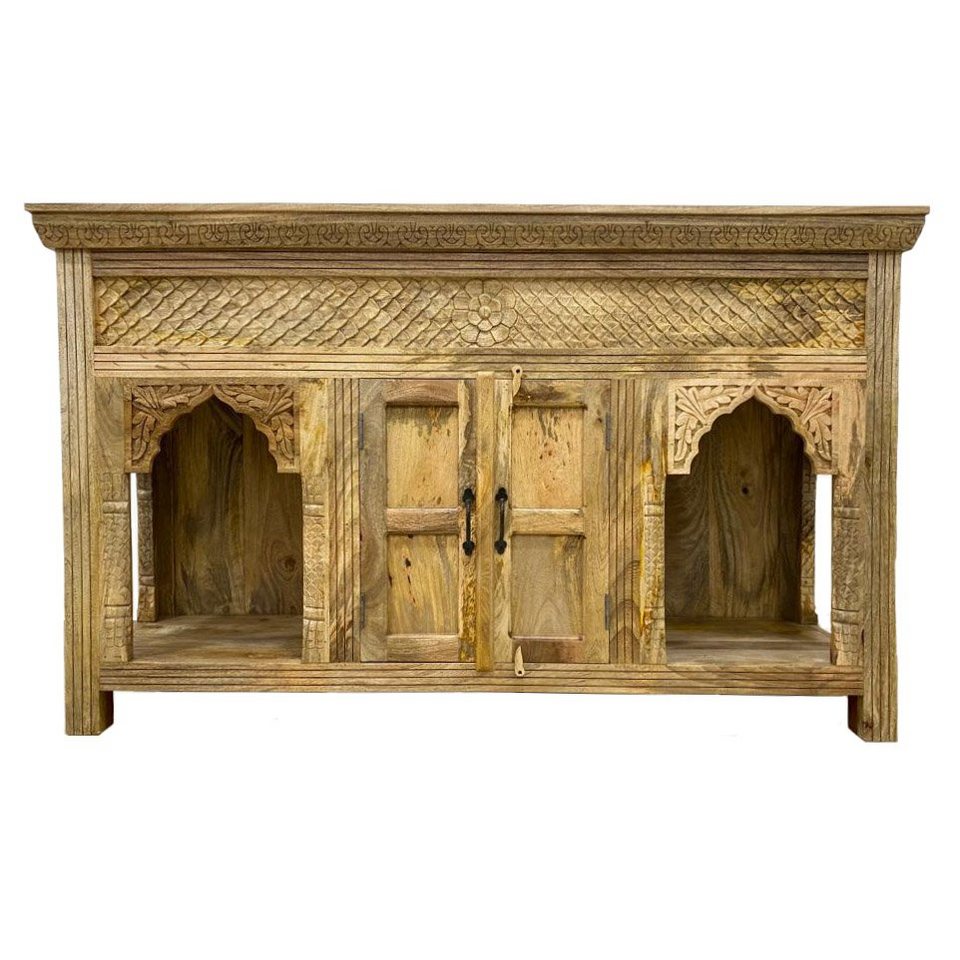 Oriental Galerie Unterschrank Natur Holz Konsolentisch Sideboard Priya Indien 165 cm von Oriental Galerie