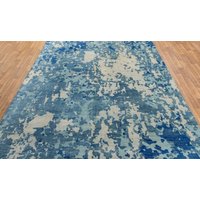 10x14 Großer Teppichabstrakt Blau Modern Handgemacht Abstrakter Wollteppich #8330(300x450 cms von OrientalLooms
