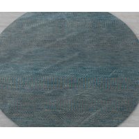 4x4 Savannah Teppich Blau Runder Wolle & Seidenteppich, Handgemachter #2510 von OrientalLooms