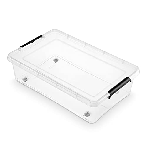 Orplast SIMPLE STORE Aufbewahrungsbox 29 Bedroller - Boxen Aufbewahrung Stapelboxen 58 x 39 x 16 cm - Ordnungsboxen - Aufbewahrungsbox mit Griff Küche Büro, Schule, Werkstatt von Orplast