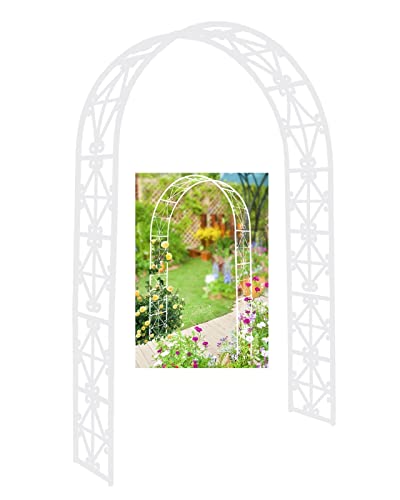 Ortolc Schwarz/Weiß Rosenbogen Torbogen Hochzeit Metall Pergola Rankhilfe Rankgitter Weihnachtsdeko für Garten Kletterpflanzen und Rosen (Farbe : Weiß) von Ortolc