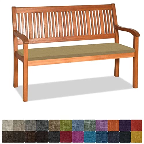 Orumrud Bankauflage Stuhlkissen Bankkissen mit Krawatte Waschbar,110x45x5cm,1 2 3 4-Sitzer Sitzkissen rutschfeste Auflage für Gartenbank,Küche,Terrasse Innen und Außenbereich，Dicker Leinenstoff,Kamel von Orumrud