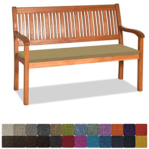 Orumrud Bankauflage Stuhlkissen Bankkissen mit Krawatte Waschbar,140x35x3cm，2 3 4-Sitzer Sitzkissen rutschfeste Auflage für Gartenbank,Küche,Terrasse Innen und Außenbereich，Kamel,Dicker Leinenstoff von Orumrud