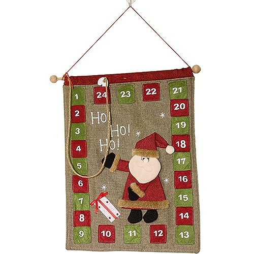 Weihnachtsdekorationen, Tür-Countdown-Kalender mit 24 Tagen Taschen, Adventskalender für Zuhause, Bauernhaus, Festival, Weihnachts-Countdown-Kalender von Osdhezcn