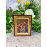 Antik-Effekt Heilige Familie Jungfrau Maria Baby Jesus Joseph Bild Hängen Ikonen-stil Religiöse Wand-Plakette-Dekor von OsirisCraftworks