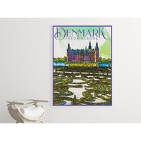 Dänemark Reise Poster, Vintage-stil-Druck, Dekor, Schloss, Wandkunst, Reisen, Urlaub, Haus, Souvenir, Fredriksborg, Rahmen Nicht Enthalten von OsoTraveled