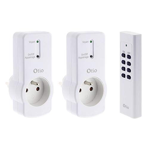 Lot de 2 prises 16A 2P+T télécommandées avec télécommande von Otio