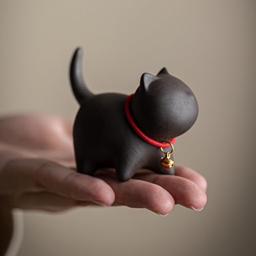 Otueidnsy Schwarze Süße Katzen-Teetiere Aus Keramik für die Dekoration zu Hause, Tee-Kunst-Dekorationen, Kätzchen-Teeservice. von Otueidnsy