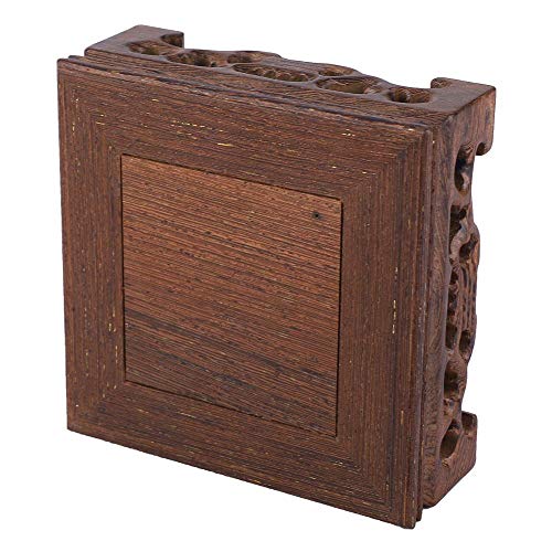 Oumefar Holz Display Base Kleine quadratische Teekanne Base Bonsai Sockel Vase Stand Display Stand für Home Office Dekoration(10 * 10 * 3,7 cm) von Oumefar