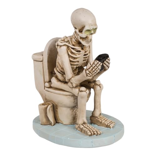 Out of the blue Skelett mit Handy auf Toilette Dekofigur - Halloween Deko Figur aus Polyresin Out of the blue Skelett mit Handy auf Toilette Dekofigur - Halloween Deko Figur aus Polyresin von Out of the blue