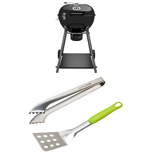 Outdoorchef Kohle Kugelgrill Kensington 570 C, schwarz + Grillbesteck von Outdoorchef