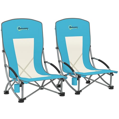 Outsunny 2er Set Campingstühle klappbar Campingstuhl mit Getränkehalter Netzrückenlehne Tragetasche Faltstuhl faltbar Anglerstuhl Outdoor Anglersessel bis 120 kg Gartenstuhl für Garten Strand Outsunny 2er Set Campingstühle klappbar Campingstuhl mit Getränkehalter Netzrückenlehne Tragetasche Faltstuhl faltbar Anglerstuhl Outdoor Anglersessel bis 120 kg Gartenstuhl für Garten Strand von Outsunny