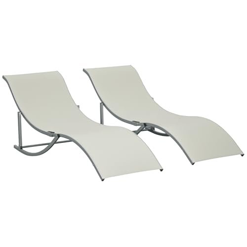 Outsunny 2er Set Sonnenliege Gartenliegen Stoffliege Relaxliege ergonomisch Aluminium Texteline Beige 165 x 61 x 63 cm Outsunny 2er Set Sonnenliege Gartenliegen Stoffliege Relaxliege ergonomisch Aluminium Texteline Beige 165 x 61 x 63 cm von Outsunny