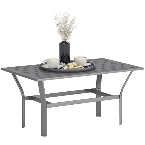 Outsunny Beistelltisch Metall Balkontisch mit Lamellendesign wetterfest Kaffeetisch Gartentisch pflegeleicht Sofatisch Outdoor Tisch für Balkon Garten Terrasse Veranda 91,5 x 55 x 45 cm Dunkelgrau Outsunny Beistelltisch Metall Balkontisch mit Lamellendesign wetterfest Kaffeetisch Gartentisch pflegeleicht Sofatisch Outdoor Tisch für Balkon Garten Terrasse Veranda 91,5 x 55 x 45 cm Dunkelgrau von Outsunny