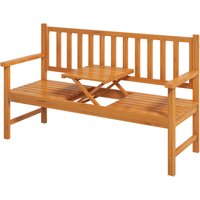 Outsunny Gartenbank 3-Sitzer Sitzbank Tisch Armlehne Holzbank bis 280kg Balkon Terrasse Hellbraun 153x56x91cm   Aosom.de von Outsunny