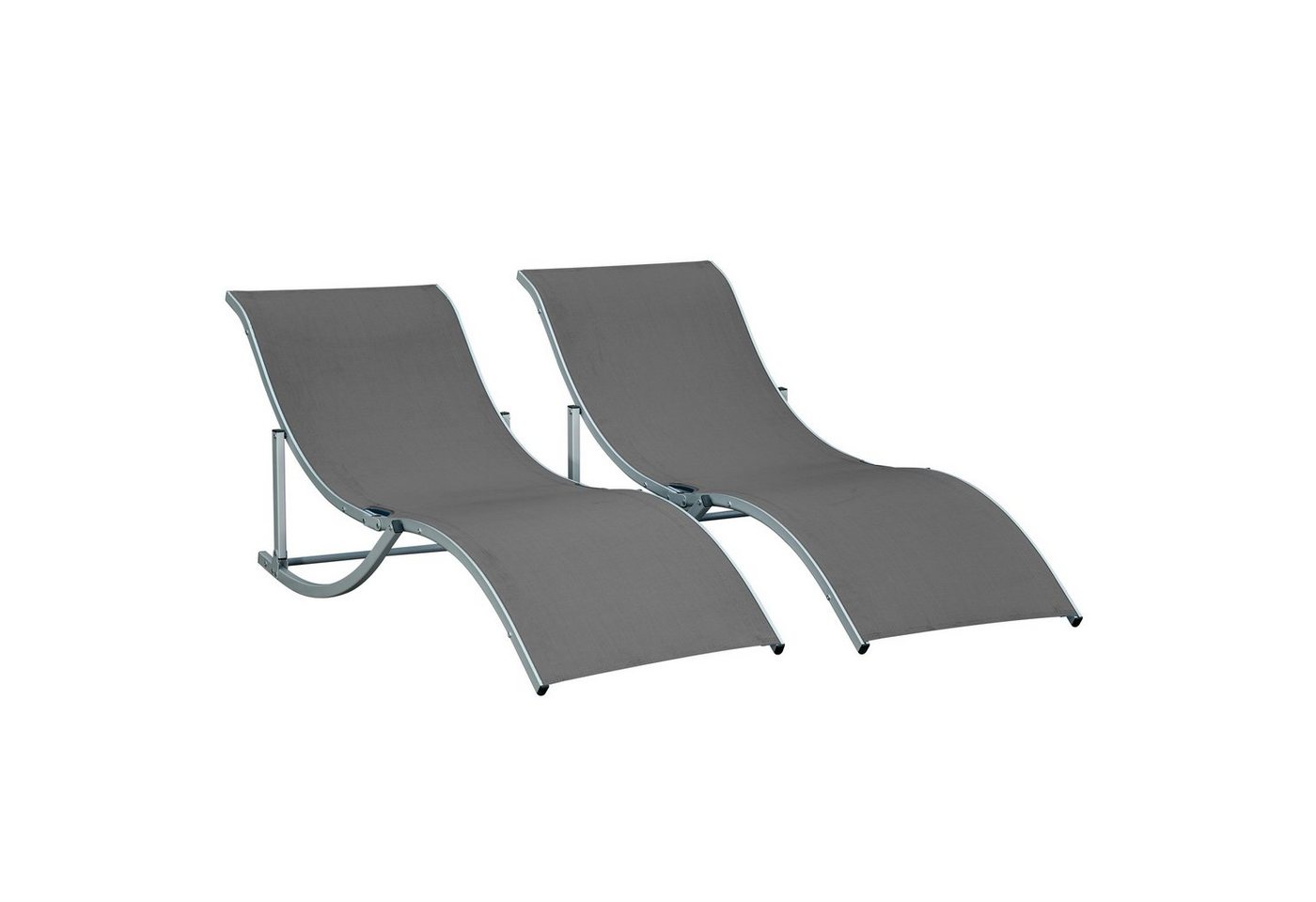 Outsunny Gartenliege ergonomisch Aluminium Texteline Dunkelgrau Outsunny Gartenliege ergonomisch Aluminium Texteline Dunkelgrau von Outsunny