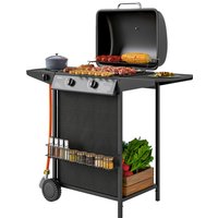 Outsunny Gasgrill 7 KW Grillwagen inkl 3 Brenner Seitenkocher Rolle Druckminderer Deckel Gasschlauch 2 Heizzonen Thermometer Seitenablagen, BBQ Gartengrill für Balkon, Grill 107 x 54 x 96 cm Aosom Outsunny Gasgrill 7 KW Grillwagen inkl 3 Brenner Seitenkocher Rolle Druckminderer Deckel Gasschlauch 2 Heizzonen Thermometer Seitenablagen, BBQ Gartengrill für Balkon, Grill 107 x 54 x 96 cm Aosom von Outsunny