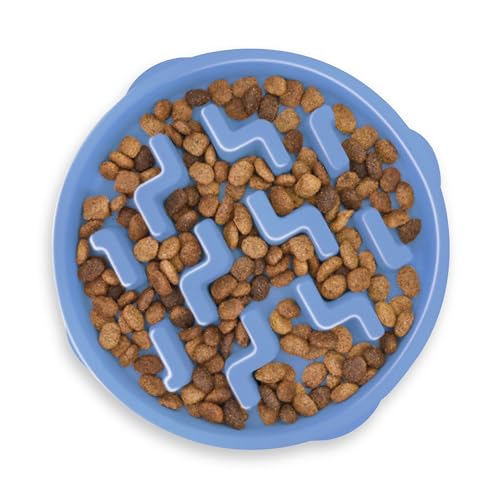 Outward Hound Fun Feeder Slo-Bowl - Anti-Schling-Hundenapf - mittelgroß/Mini - blau von Outward Hound