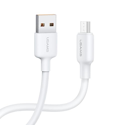 P4Y Micro USB Lade- und Datenkabel US-SJ608 U84 Schnelles Laden 2A Schnelle Datenübertragung 480Mbps PVC-Material, robust und langlebig Weiß 2m von P4Y