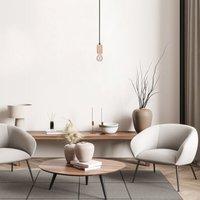 Deckenlampe Wohnzimmer Esszimmerlampe Pendelleuchte Esstisch Modern Hängelampe 1er Pendelleuchte, Schwarz - Natur - Paco Home von PACO HOME