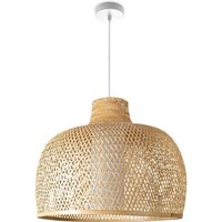 Deckenlampe Bambus Hängeleuchte Boho Wohnzimmer Korblampe Hängend Vintage E27 Natur (Ø52 cm), Pendelleuchte - Typ 4 - Paco Home von PACO HOME