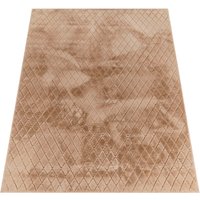 Paco Home Hochflor-Teppich "Arnheim 742", rechteckig, Uni Farben, Rauten Muster, besonders weich, Hoch-Tief Effekt von PACO HOME
