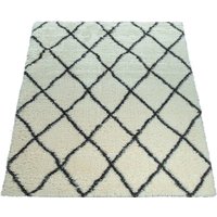Paco Home Hochflor-Teppich "Maghreb 075", rechteckig, Rauten Muster, Scandi Design, weich und flauschig von PACO HOME