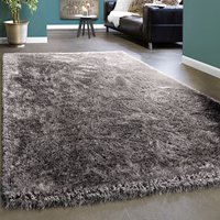 Paco Home Hochflor-Teppich "Touch 100", rechteckig, weicher Uni Shaggy mit Glanz Garn, Wohnzimmer von PACO HOME